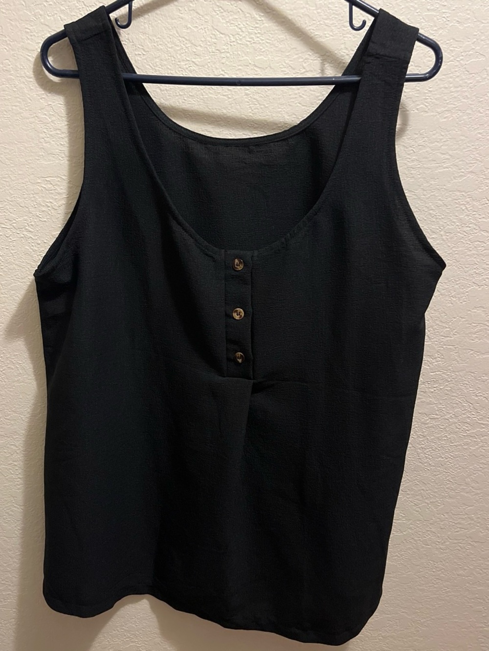 SHEIN Black Sleeveless Scoop Neck Tank Top with Button Placket
Both are Size XL